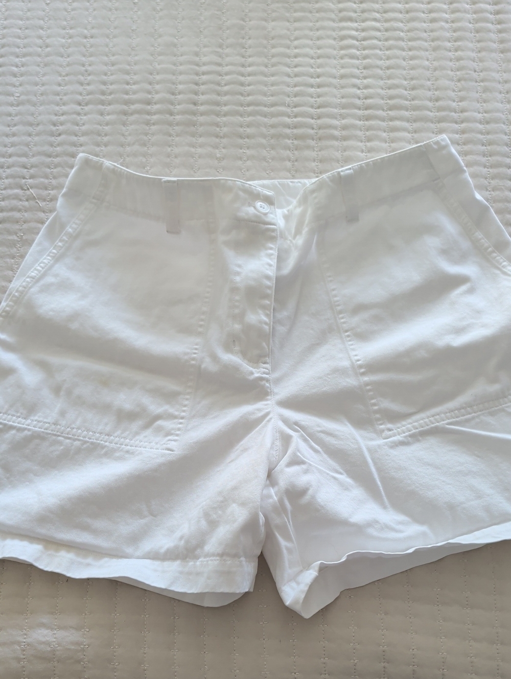 Jones New York White High-Rise Cotton Bermuda Shorts